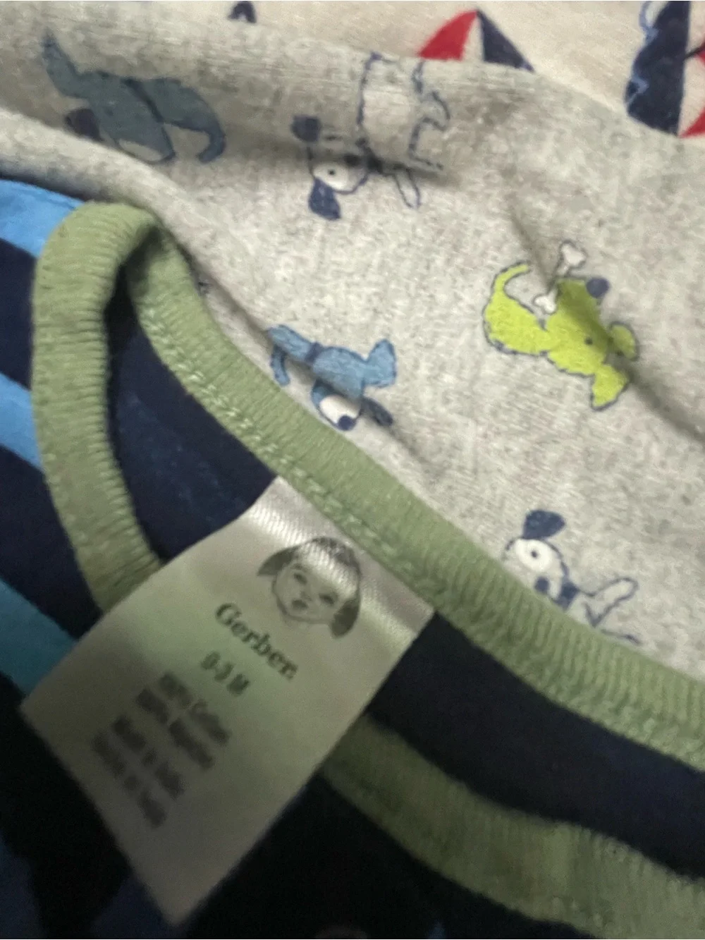 Baby Gear Striped and Printed Footie Set - Blue, Gray, Red, Green